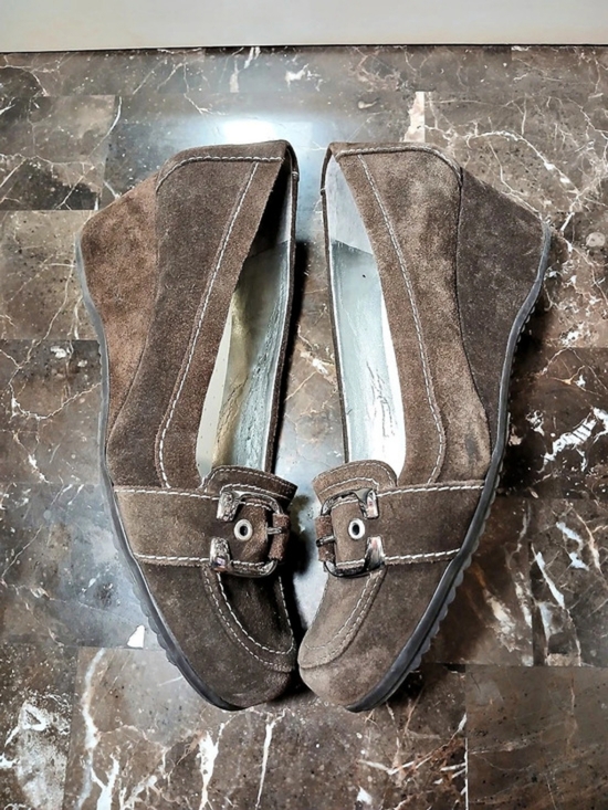 Marc Fisher Shoes - Marc Fisher Brown Buckle Wedges US 6.5M